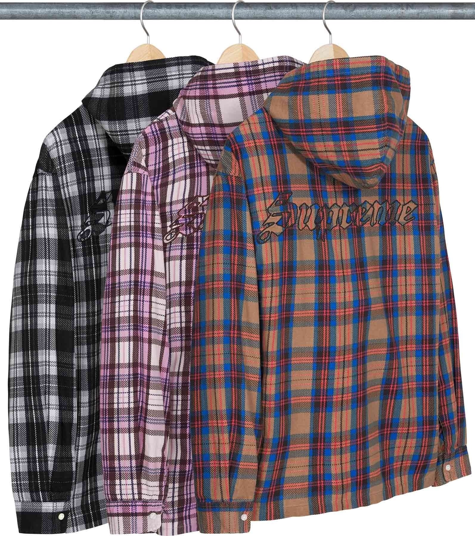 Printed Hooded Flannel Shirt